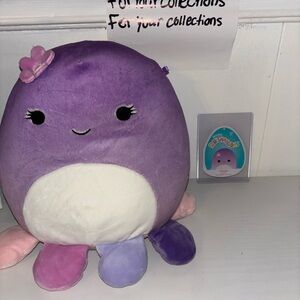 Squishmallows 8" Violet Octopus With Flower Purple Plush Stuffed Kellytoy NWT